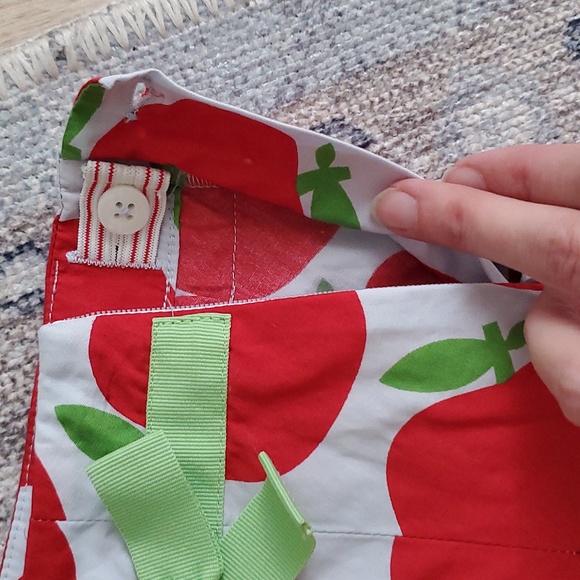 Mini Boden Girls Apple Print Bow Skirt Sz11-12y - Picture 8 of 10